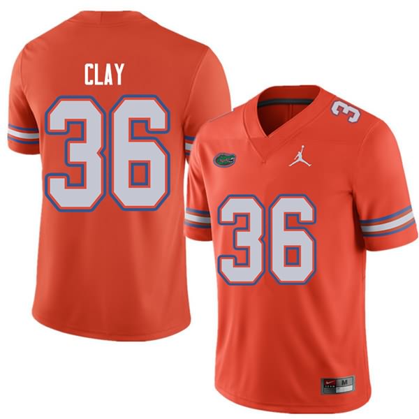 Men's NCAA Florida Gators Robert Clay #36 Stitched Authentic Jordan Brand Orange College Football Jersey ZBK6665MR